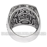 Heavy Metal Jewelry Men's Florenzada Cross Ring Stainless Steel Gold Edition SR1781