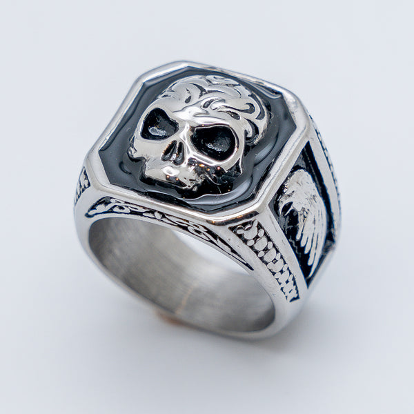 Heavy Metal Jewelry Men's Skull and Eagle Stainless Steel Ring SR179