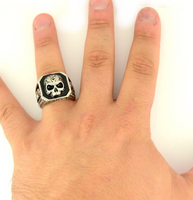 Heavy Metal Jewelry Men's Skull and Eagle Stainless Steel Ring SR179