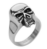 Heavy Metal Jewelry Men's Vampire Skull Stainless Steel Ring SR181
