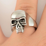Heavy Metal Jewelry Men's Vampire Skull Stainless Steel Ring SR181