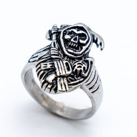Heavy Metal Jewelry Men's Grim Reaper Skull Stainless Steel Ring SR186