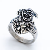 Heavy Metal Jewelry Men's Grim Reaper Skull Stainless Steel Ring SR186