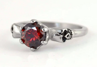 Heavy Metal Jewelry Ladies Solitaire Skull Ring Stainless Steel SR188