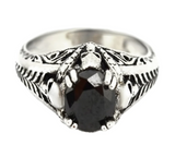 Skull Jewelry Womens Black Solitaire Ring Stainless Steel SR189