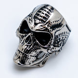 Heavy Metal Jewelry Men's Bio-Mechanical Skull Stainless Steel Ring SR193