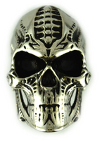 Heavy Metal Jewelry Men's Bio-Mechanical Skull Stainless Steel Ring SR193