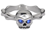 Skull Jewelry Ladies Blue Eyed Skull Ring Stainless Steel SR196