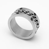 Wide Curb Chain Spinner Ring Unisex Biker Jewelry Wedding Band Stainless Steel SR1