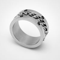 Wide Curb Chain Spinner Ring Unisex Biker Jewelry Wedding Band Stainless Steel SR1
