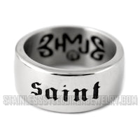 "SAINT" Ring Unisex Wedding Band Religious Stainless Steel SR84