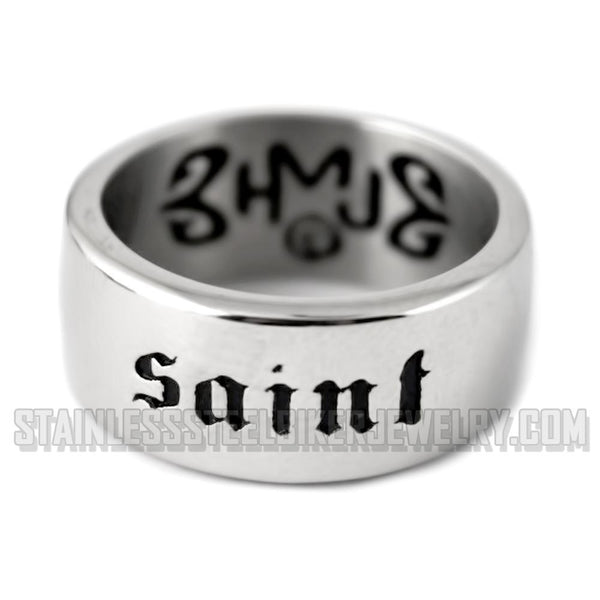 "SAINT" Ring Unisex Wedding Band Religious Stainless Steel SR84