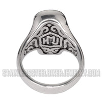 Heavy Metal Jewelry Men's Brushed Skull Ring Stainless Steel SR182