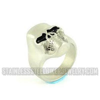 Heavy Metal Jewelry Men's Brushed Skull Ring Stainless Steel SR182