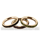 Heavy Metal Jewelry Ladies Single Row Stone Ring Stainless Steel SR2310