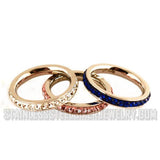 Heavy Metal Jewelry Ladies Single Row Stone Ring Stainless Steel SR2310