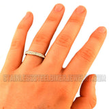 Heavy Metal Jewelry Ladies Single Row Stone Ring Stainless Steel SR2310