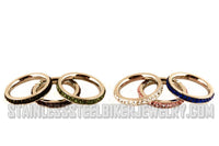 Heavy Metal Jewelry Ladies Single Row Stone Ring Stainless Steel SR2310