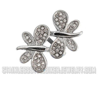 Heavy Metal Jewelry Ladies Butterfly Stone Ring Stainless Steel SR2504