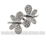 Heavy Metal Jewelry Ladies Butterfly Stone Ring Stainless Steel SR2504