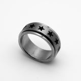 "Stars" Spinner Ring Unisex Wedding Band Stainless Steel SR25