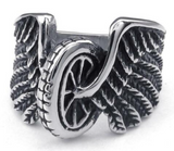 Winged Wheel Ring Stainless Steel Heavy Metal Jewelry SR27