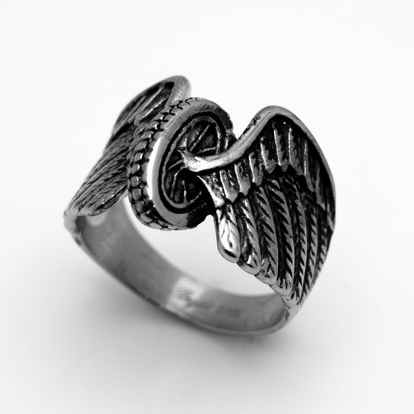 Winged Wheel Ring Stainless Steel Heavy Metal Jewelry SR27