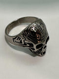 Tribal Skull Ring Men's Biker Stainless Steel SR30