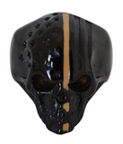 Black Skull / Desert Storm Striped Edition Stainless Steel Unisex Military Ring SR31