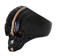 Black Skull / Desert Storm Striped Edition Stainless Steel Unisex Military Ring SR31