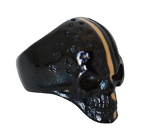 Black Skull / Desert Storm Striped Edition Stainless Steel Unisex Military Ring SR31