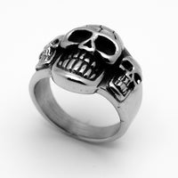 "3 Skulls" Biker Ring Men’s Stainless Steel SR35