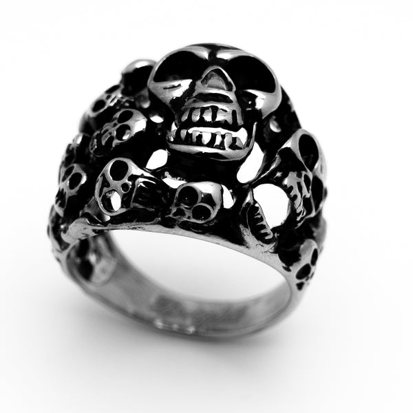 Bigger Skull Family Ring Stainless Steel Men's SR37