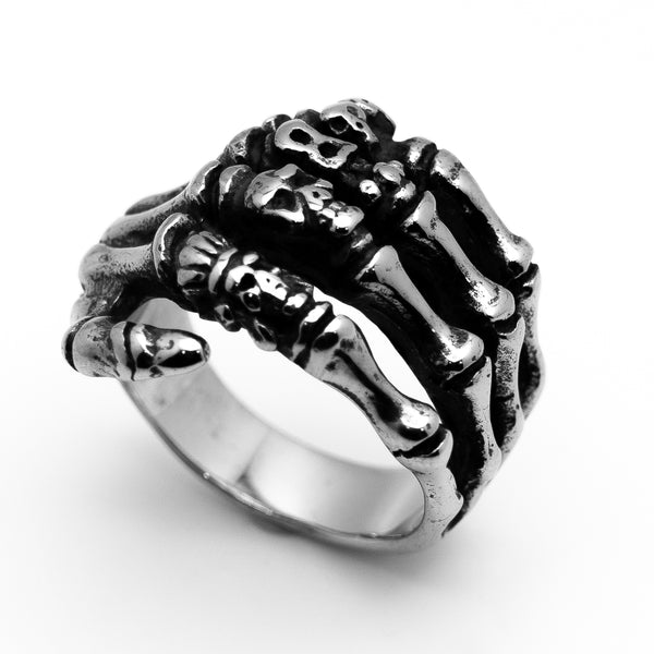 Skeleton Hand Biker Ring Unisex Stainless Steel SR38