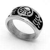 Domed Skull Ring Men's Biker Wedding Band Stainless Steel SR41