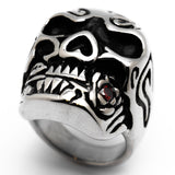Huge Skull Ring with Red Rose Ring Biker Jewelry Stainless Steel  SR46