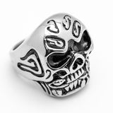 Huge Skull Ring with Red Rose Ring Biker Jewelry Stainless Steel  SR46