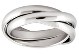 Tri Band Ring 3 Piece Ring Wedding Band Stainless Steel Biker Jewelry SR47