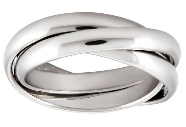 Tri Band Ring 3 Piece Ring Wedding Band Stainless Steel Biker Jewelry SR47