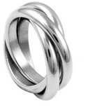 Tri Band Ring 3 Piece Ring Wedding Band Stainless Steel Biker Jewelry SR47