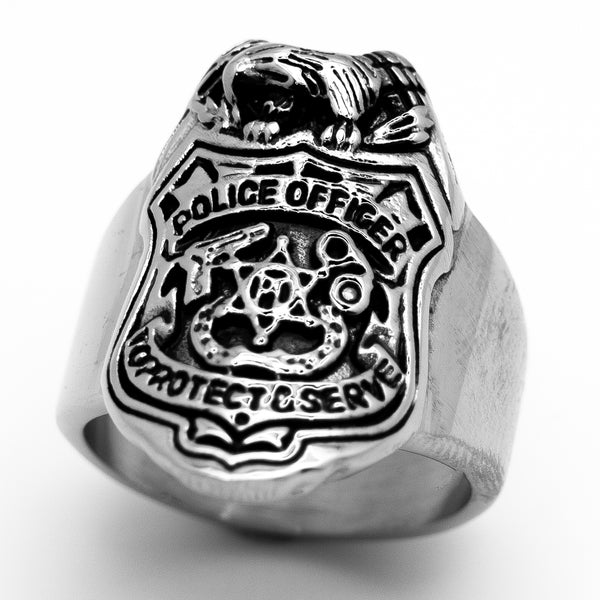 Police Shield Ring Men's Stainless Steel Ring SR49