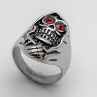 Grim Reaper Ring with Red Eyes Men's Stainless Steel SR59