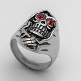 Grim Reaper Ring with Red Eyes Men's Stainless Steel SR59
