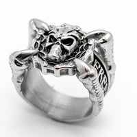 Talon Skull Ring "Freedom or Death" Stainless Steel Heavy Metal Jewelry Men's SR62
