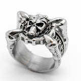Talon Skull Ring "Freedom or Death" Stainless Steel Heavy Metal Jewelry Men's SR62