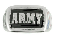 "ARMY" Signet Ring Enameled USA Military Stainless-Steel Unisex sizes 5-15 Heavy Metal Jewelry SR63