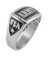 "ARMY" Signet Ring Enameled USA Military Stainless-Steel Unisex sizes 5-15 Heavy Metal Jewelry SR63