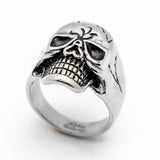 Cracked Skull Biker Ring Men's Stainless Steel SR68