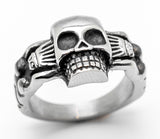 Hot Skull Ring with Two Hot Women Men's Stainless Steel SR70