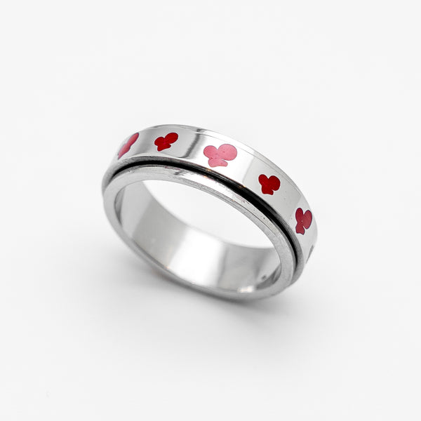 Cherries on a Spinner Ring Biker Jewelry Stainless Steel SR71